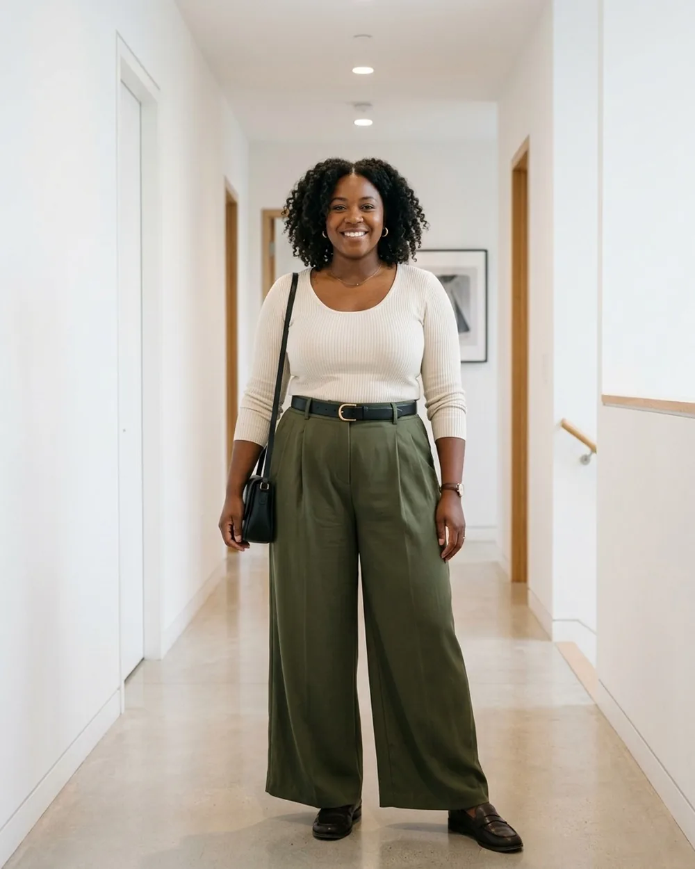 Pleated Wide-Leg Trousers - 15 Plus-Size Business Casual Outfits for Rectangle Shapes With Easy Definition
