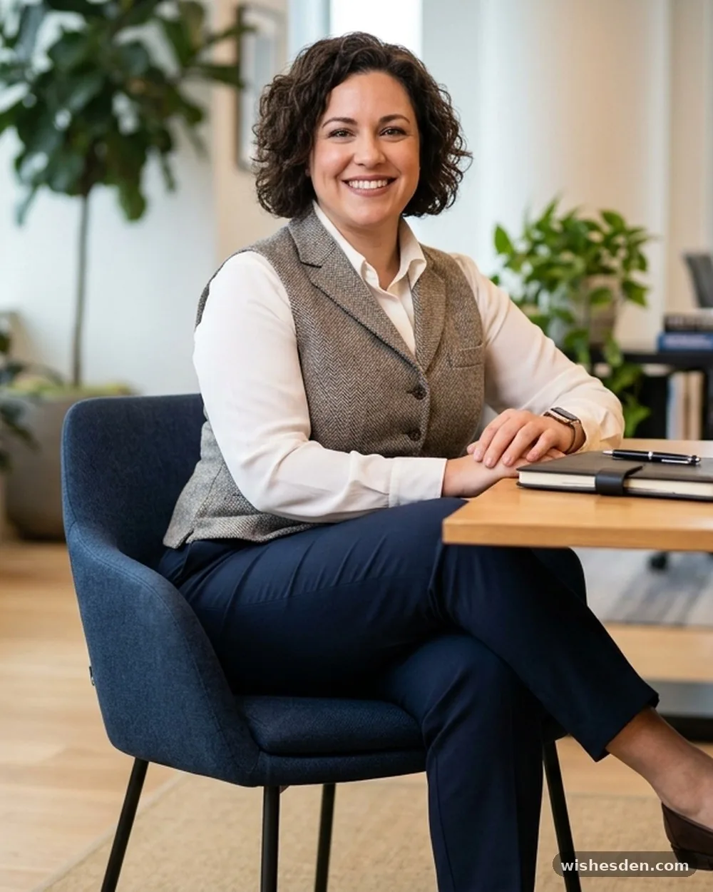 Tailored Vest in a Neutral Tweed or Herringbone - 15 Plus-Size Business Casual Interview Outfits That Make a Great First Impression