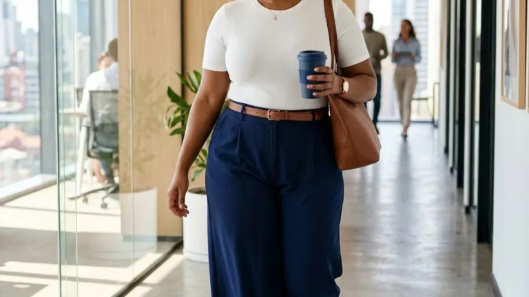 16 Plus-Size Business Casual Outfits With Wide-Leg Pants That Flatter