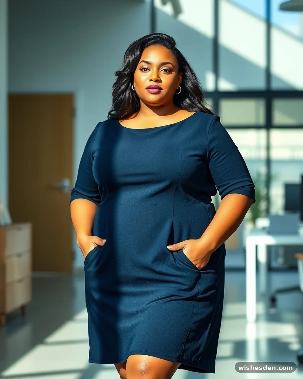 Structured Navy Shift Dress - 15 Chic Plus-Size Business Casual Outfits That Look Instantly Put-Together