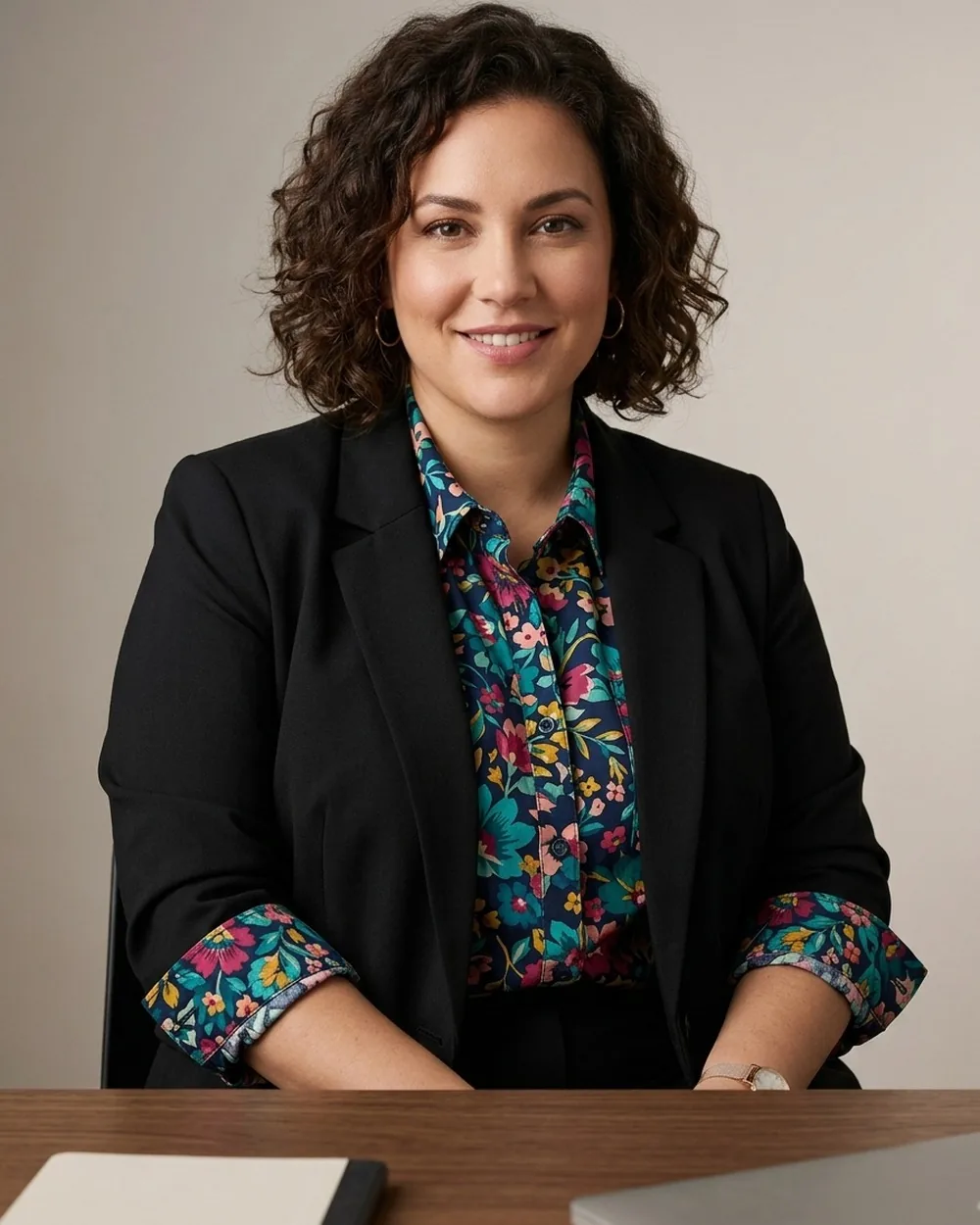 Patterned Shirt Under a Solid Blazer - 19 Plus-Size Business Casual Button-Down Outfits That Never Look Boring