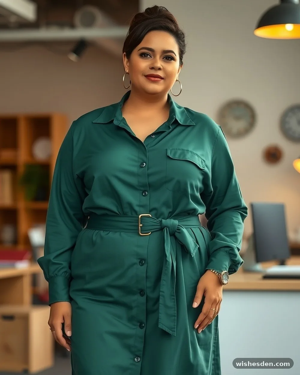 Belted Midi Shirt Dress - 15 Chic Plus-Size Business Casual Outfits That Look Instantly Put-Together
