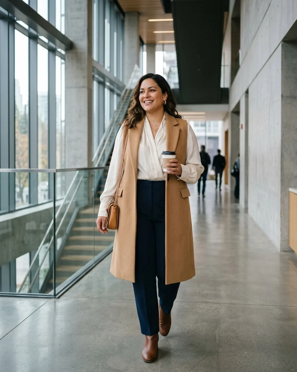 Paper-Bag Waist Trousers With A Bodysuit - 16 Plus-Size Business Casual Outfits With Streamlined Silhouettes