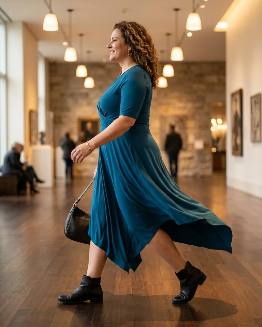 Draped Asymmetrical Midi Dress - 15 Chic Plus Size Clubbing Outfits for Women Over 40
