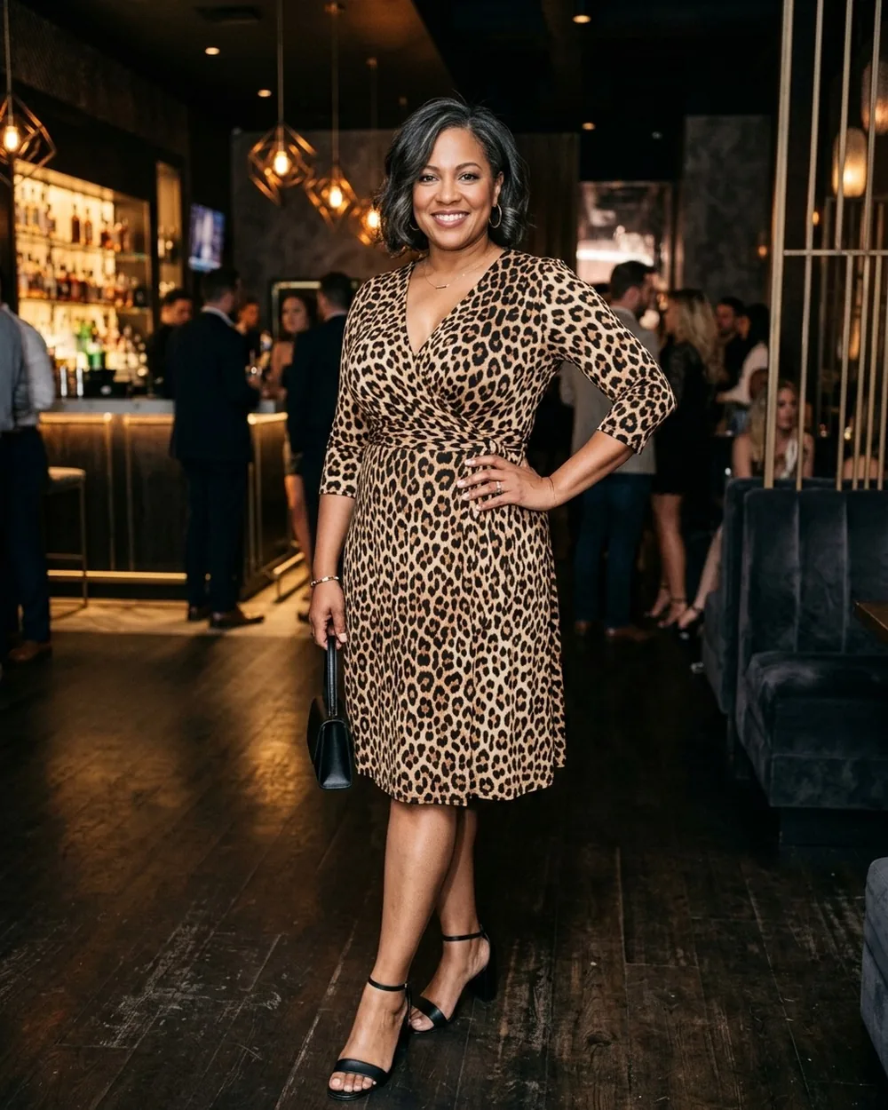 Animal Print Wrap Dress - 15 Chic Plus Size Clubbing Outfits for Women Over 40