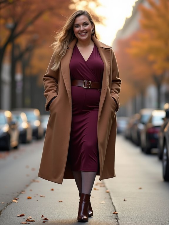 belted coats enhance silhouette