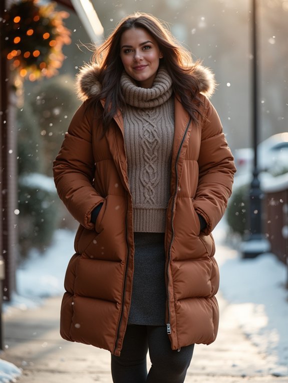 belted puffer for windy cold