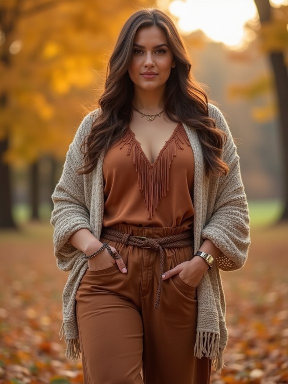 boho layered wide leg styling