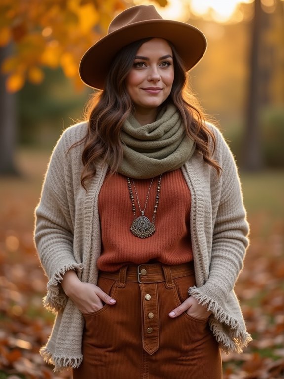 boho plus size accessory layering