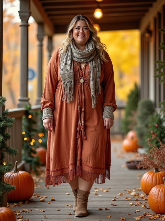 boho plus wrap midi dress