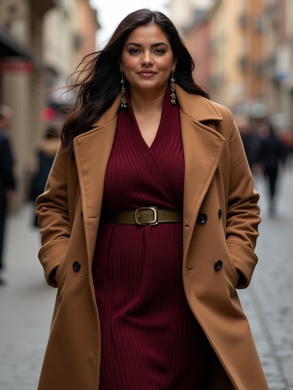 chic defined waist outerwear