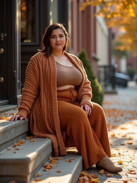 comfortable plus size knit sets