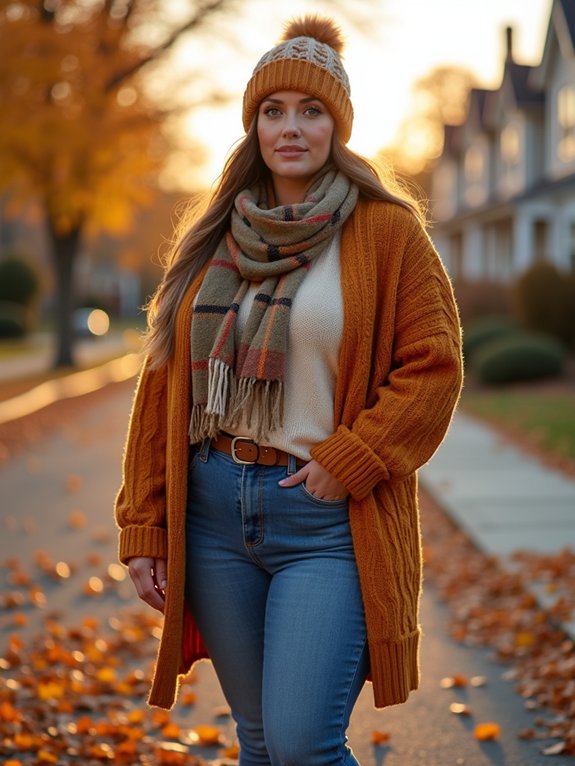 cozy plus size denim sweater