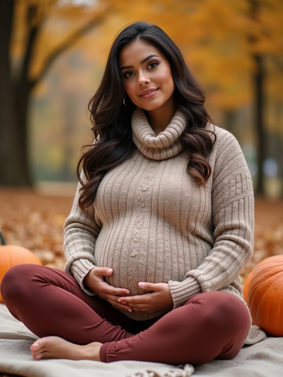 cozy plus size maternity sweater leggings