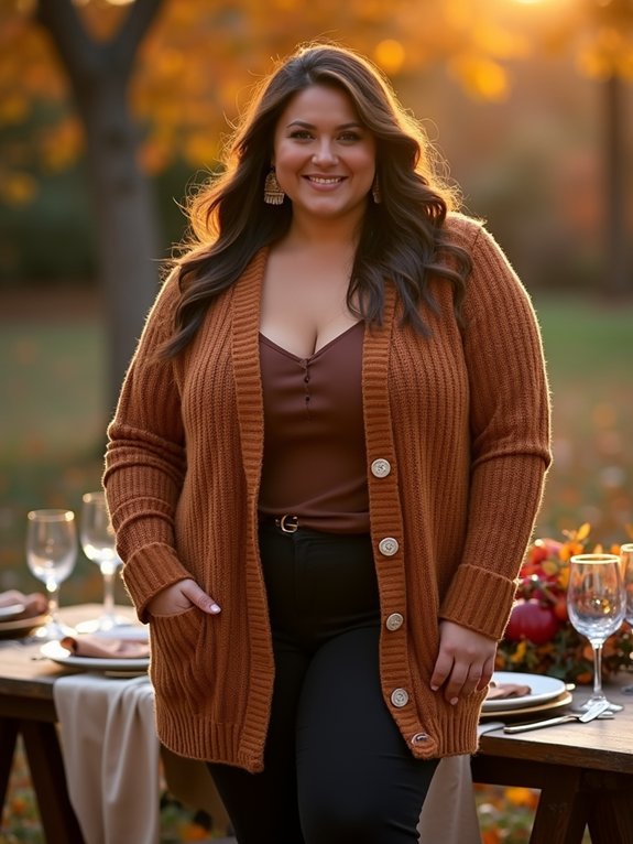cozy statement cardigan for photos