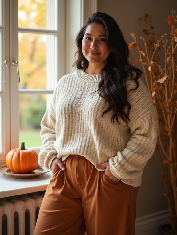 cozy sweater wide leg comfort