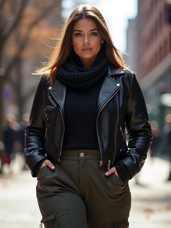 cropped layers and chunky boots