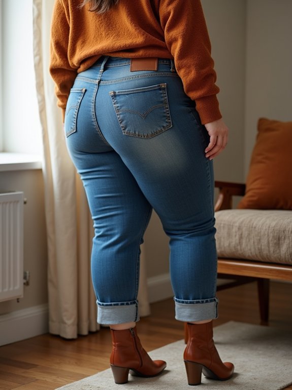 cuffed jeans ankle boots elegance