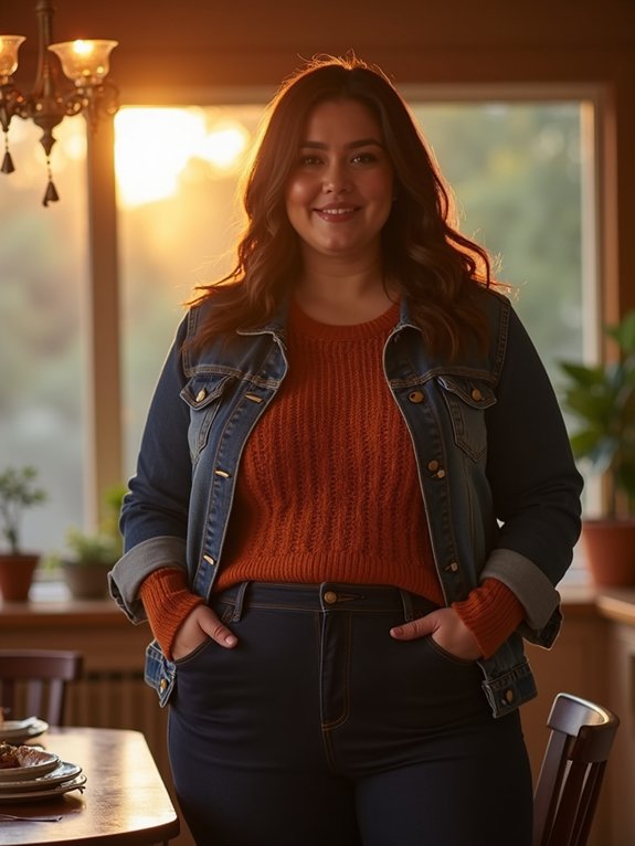 denim cozy hosting outfit