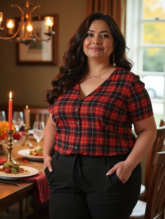 effortless chic plaid trousers