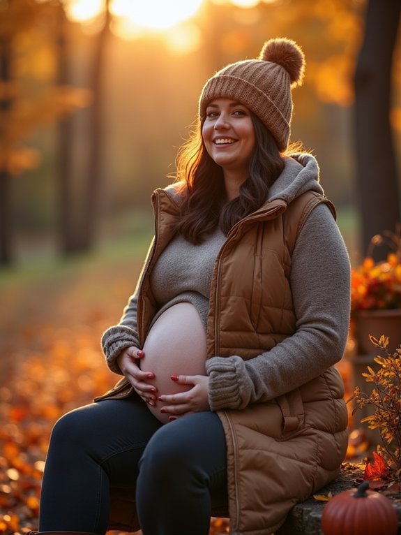 layer friendly maternity outerwear styling
