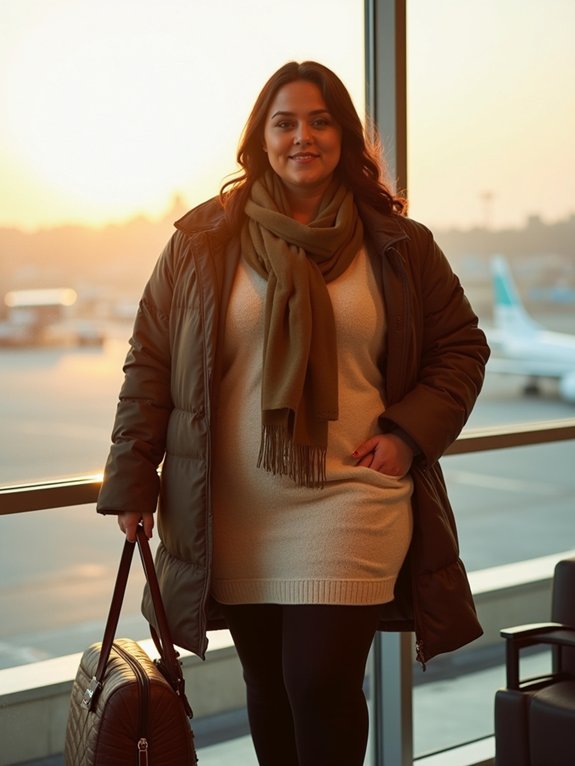 layered sweater dress travel warmth