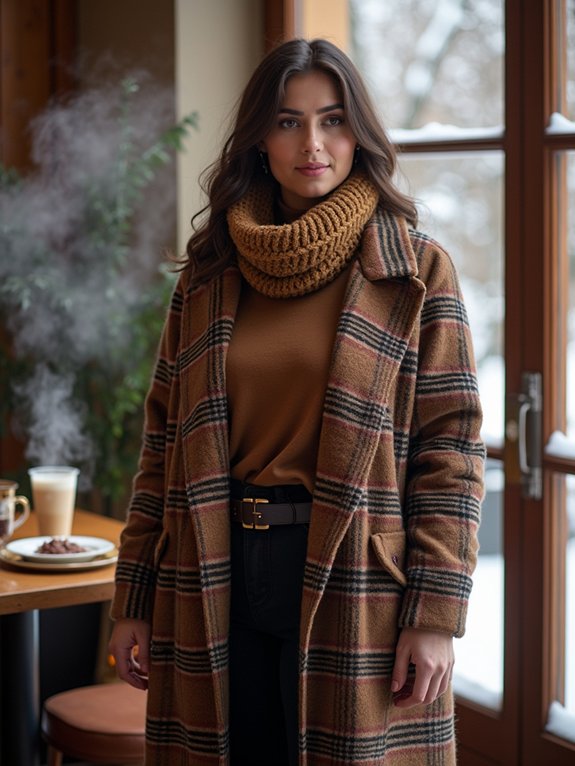 layered warm plus size look