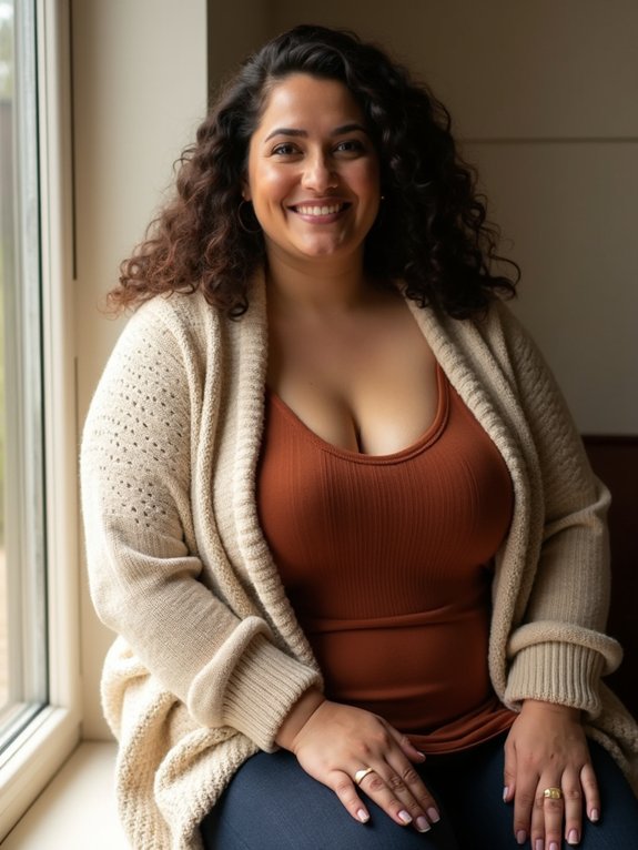 layering tops under cardigans