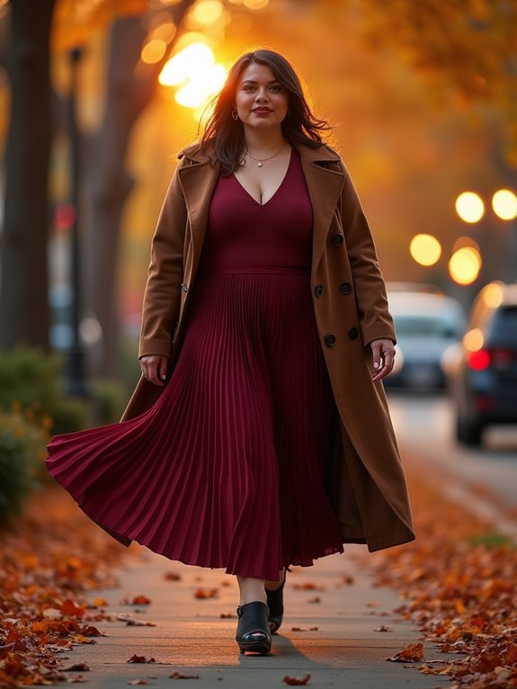 movement friendly pleated skirts