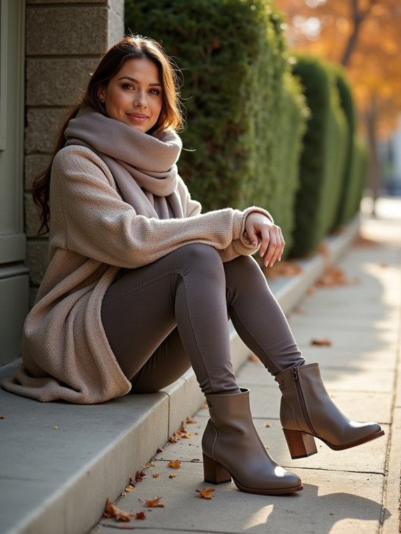 neutral monochrome boot styling