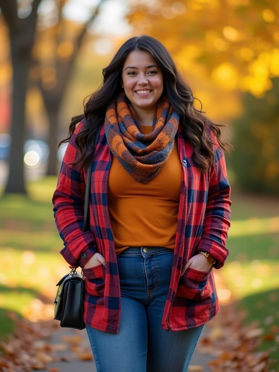 plaid overshirt fall layering