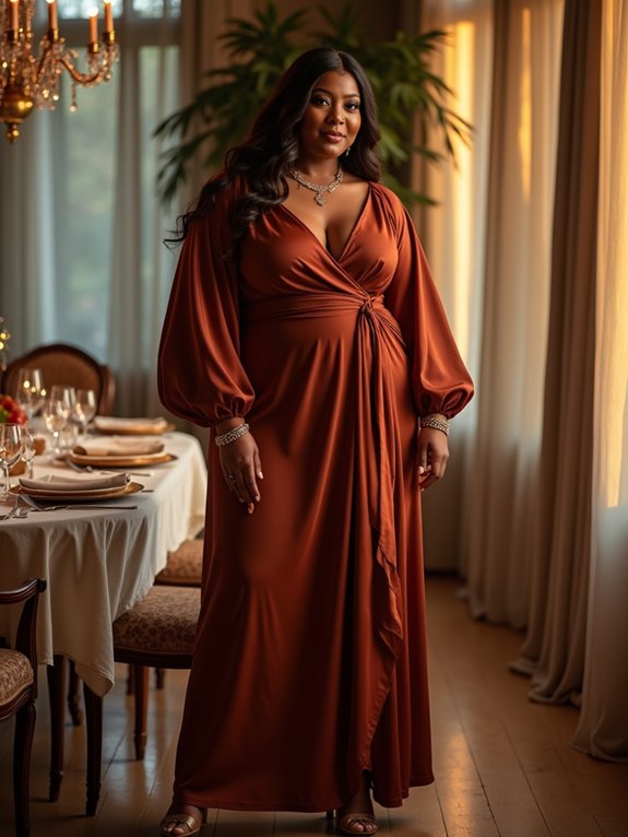 plus size maxi with statement sleeves
