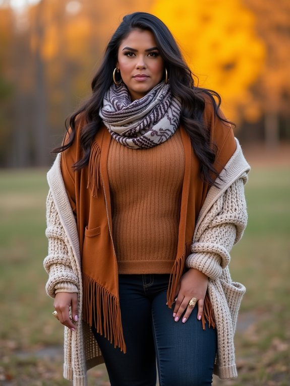 polished boho plus outfits