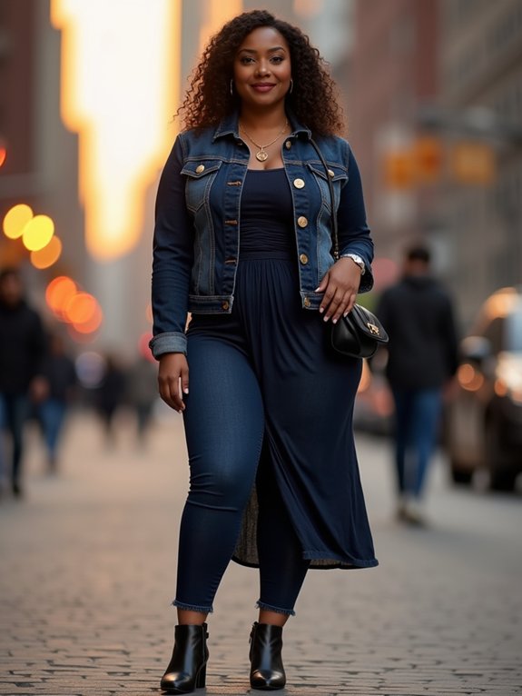 polished curvy denim style