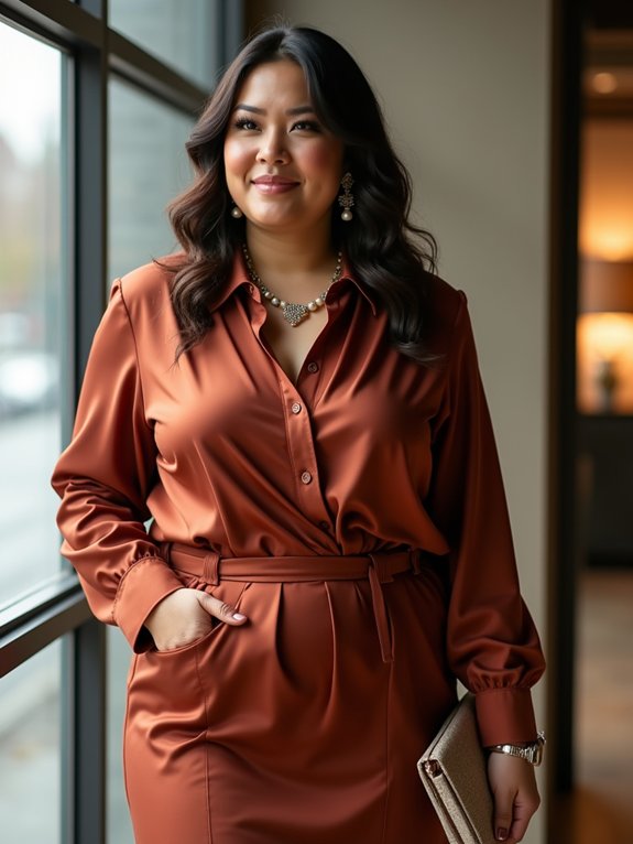 polished workwear skirt blouse combo