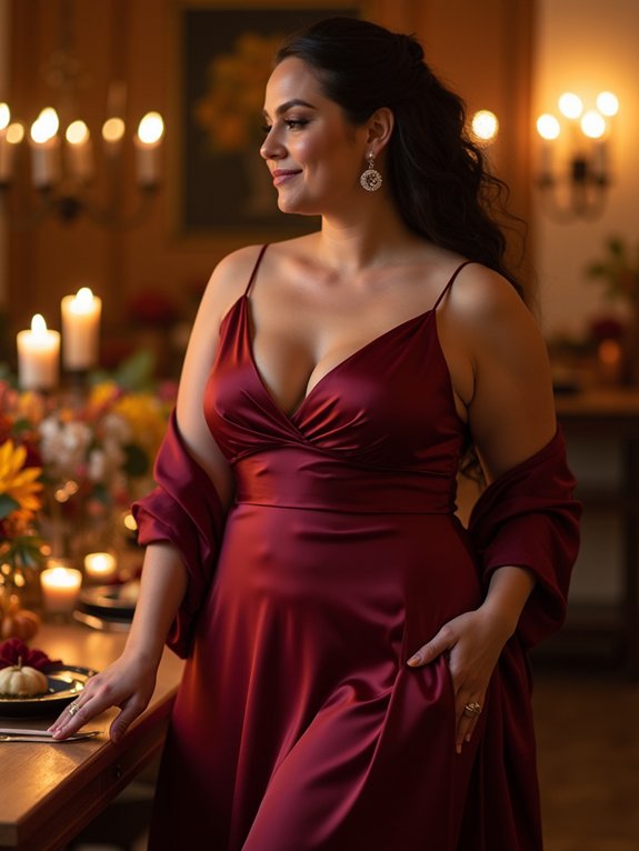 satin slip dress fall glam