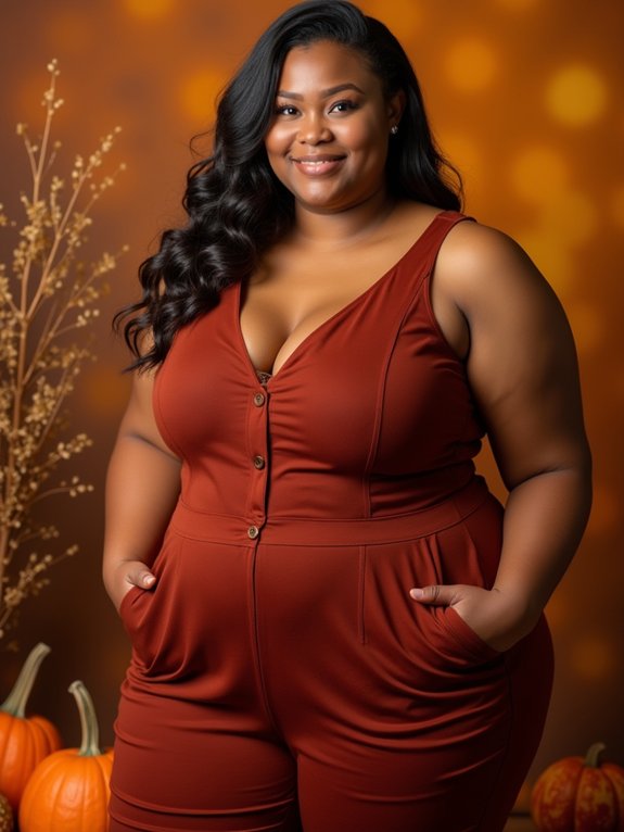 sleek jumpsuit thanksgiving outfit
