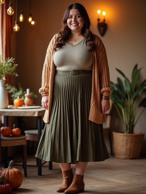 statement tee and flowy skirt