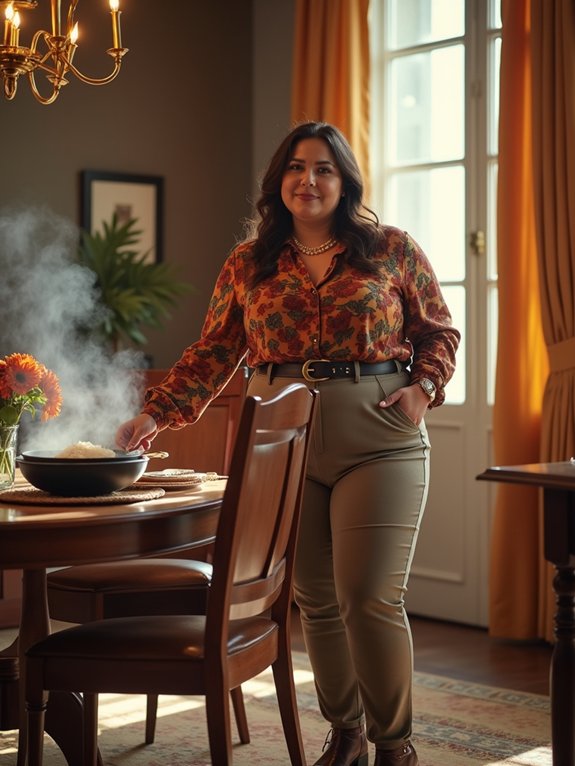 statement thanksgiving host blouse tips