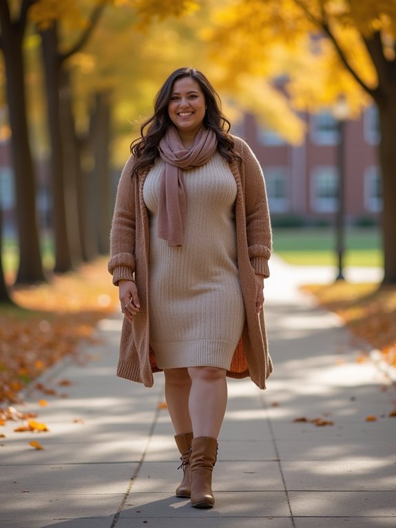 sweater dress campus layering guide